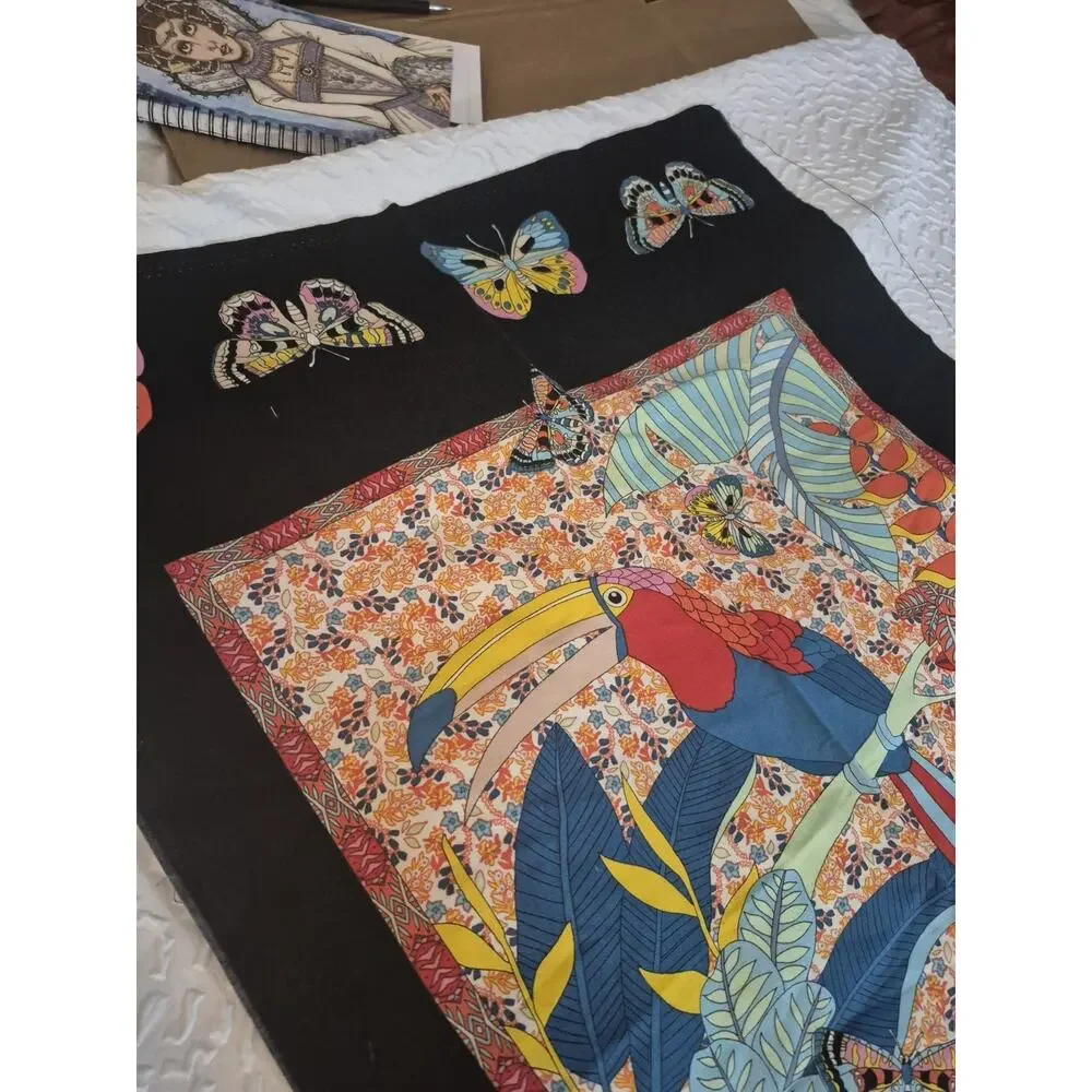 💥 Alexander Henry Fabric Rio Panel Birds Cotton Quilt Fabric A4
